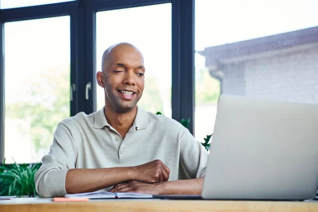 Man using laptop