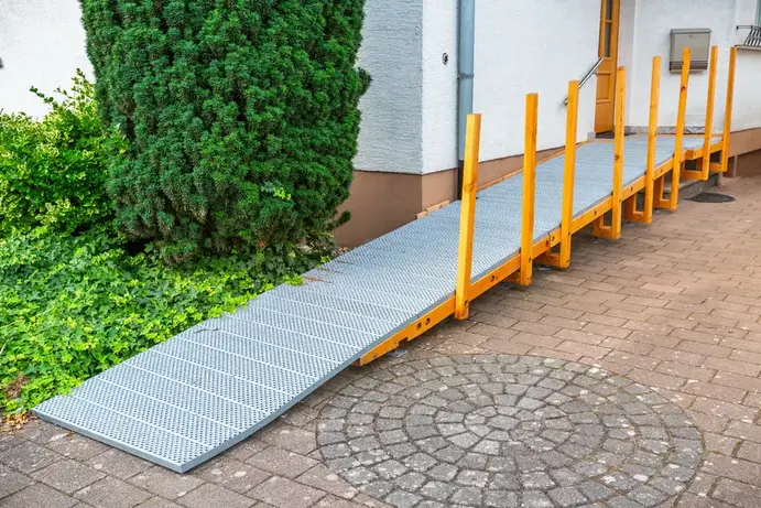 Disability ramp out front of house